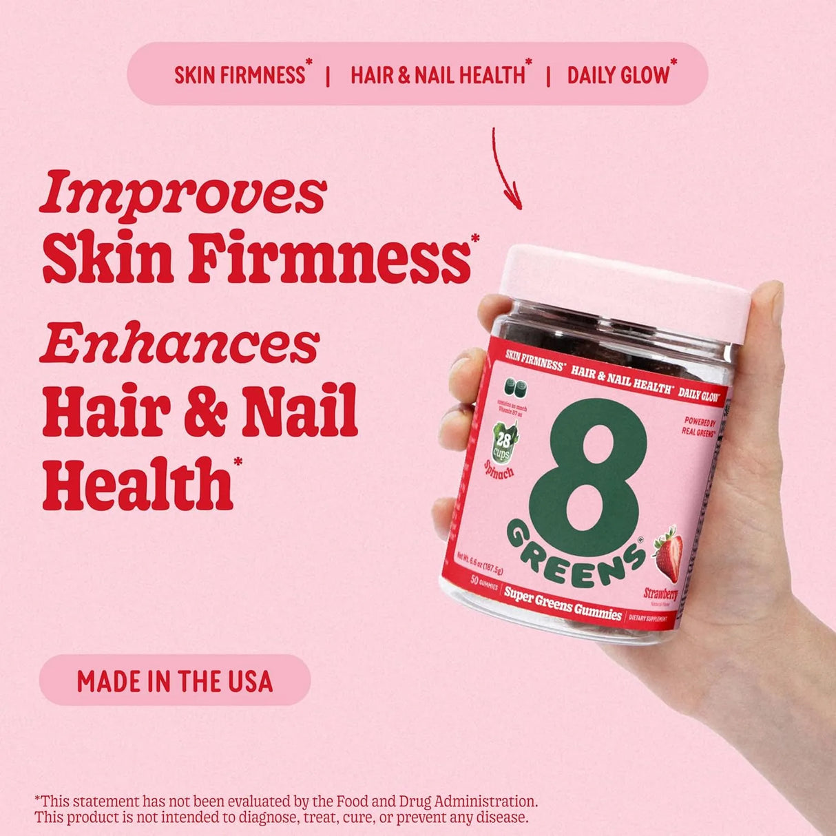 8GREENS - 8Greens Supergreens Beauty Gummies with Collagen & Biotin Strawberry Flavored 50 Gomitas - The Red Vitamin MX - Suplementos Alimenticios - {{ shop.shopifyCountryName }}