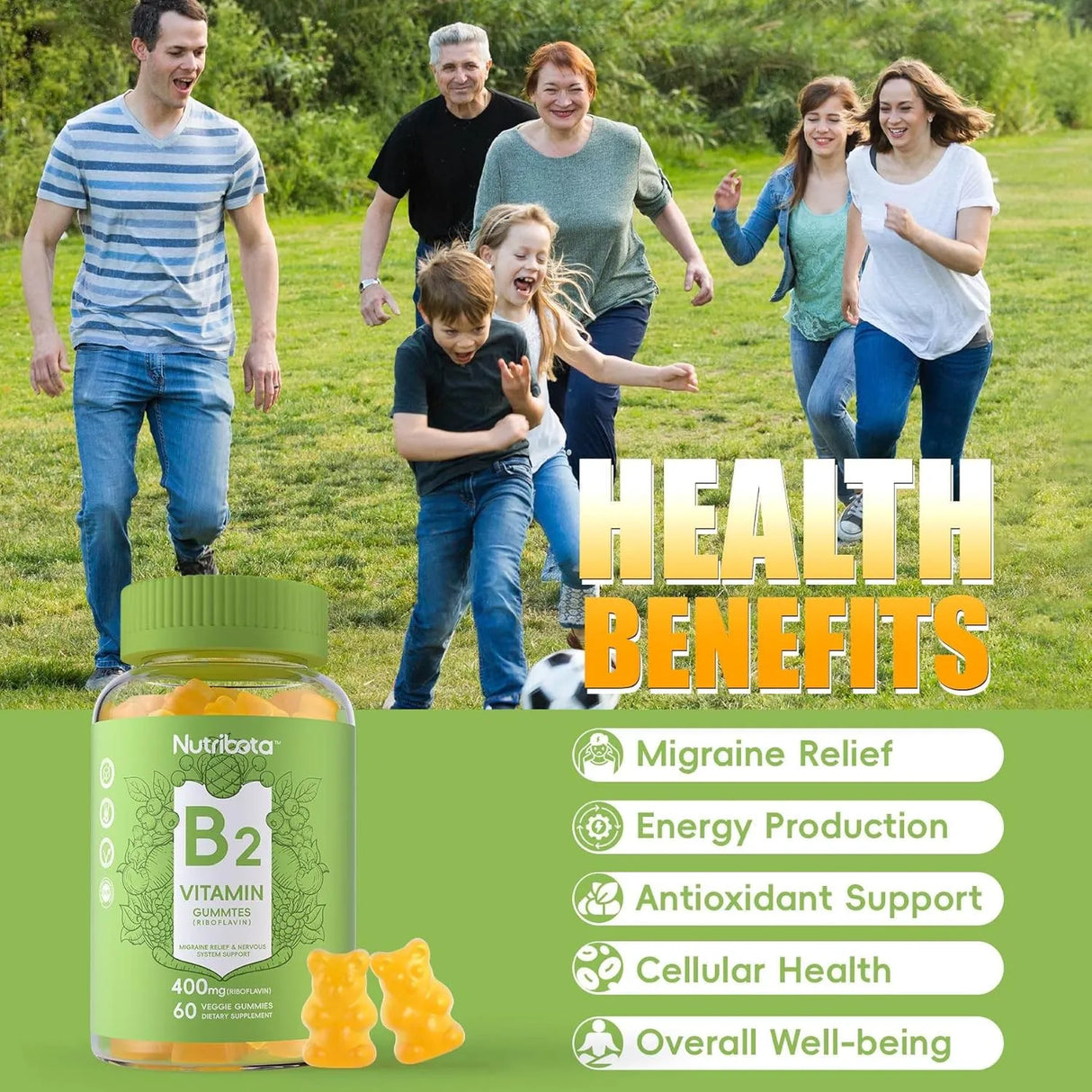 NUTRIBOTA - Nutribota Sugar Free Vitamin B2 Gummies 400Mg. 60 Gomitas - The Red Vitamin MX - Suplementos Alimenticios - {{ shop.shopifyCountryName }}