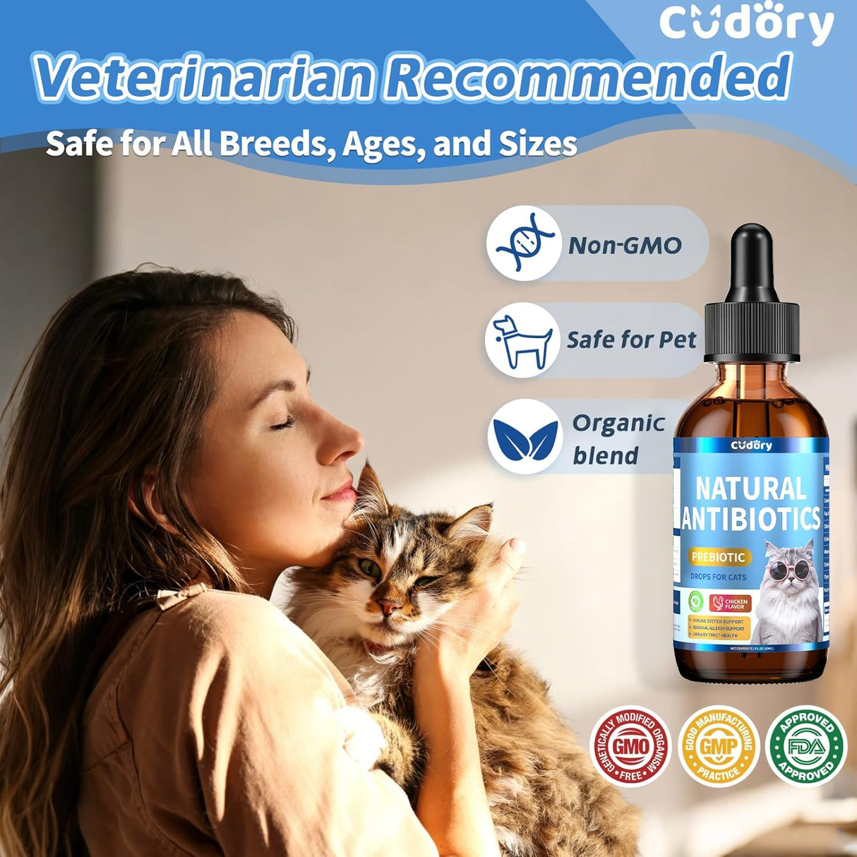 Cudory Natural Antibiotics for Cats 2 Fl.Oz.