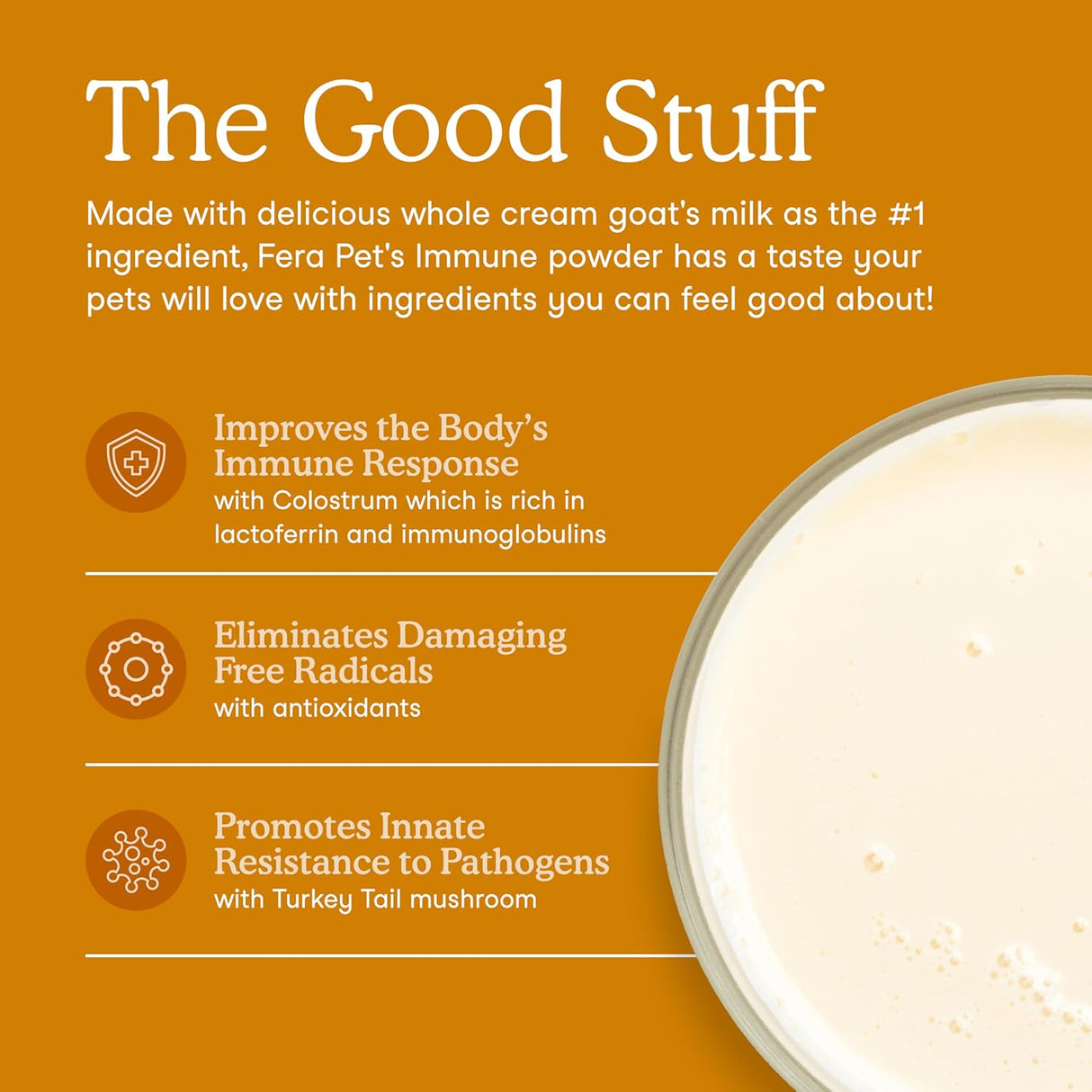 Fera Pet Organics Immune Goat Milk Cat & Dog 60 Servicios 180Gr.