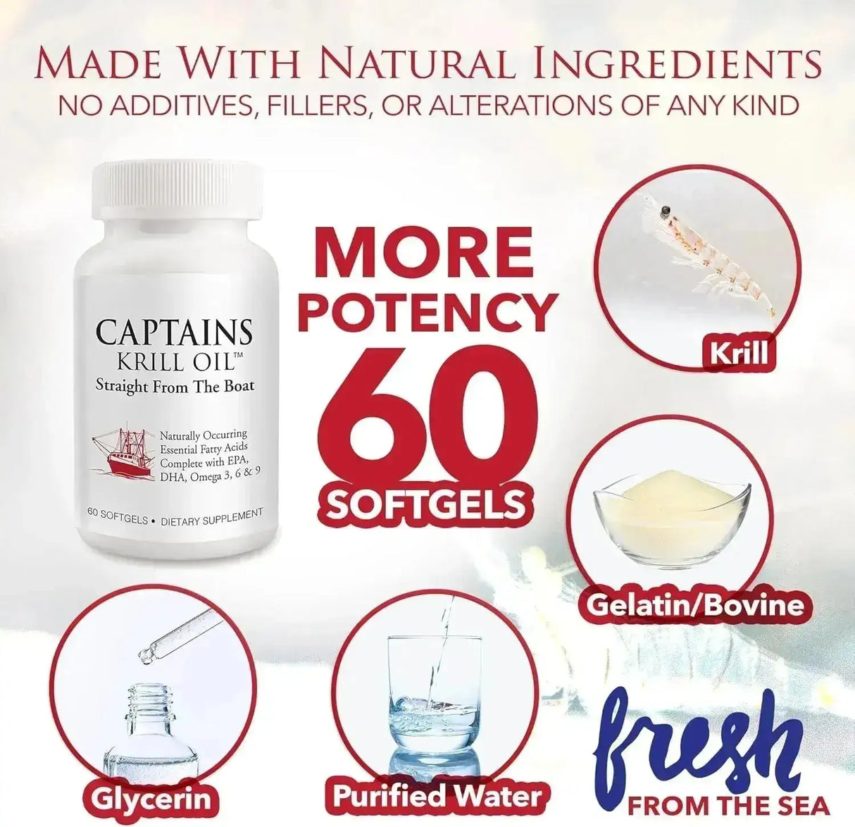 CAPTAINS - Captains Pure Antarctic Krill Oil 1000Mg. 60 Capsulas Blandas - The Red Vitamin MX - Suplementos Alimenticios - {{ shop.shopifyCountryName }}