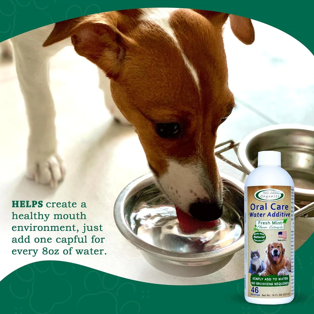 MAD ABOUT ORGANICS - Mad About Organics Oral Care Water Additive for Cats & Dogs Fresh Mint Flavor 473Ml. - The Red Vitamin MX - Cuidado Dental Para Perros - {{ shop.shopifyCountryName }}