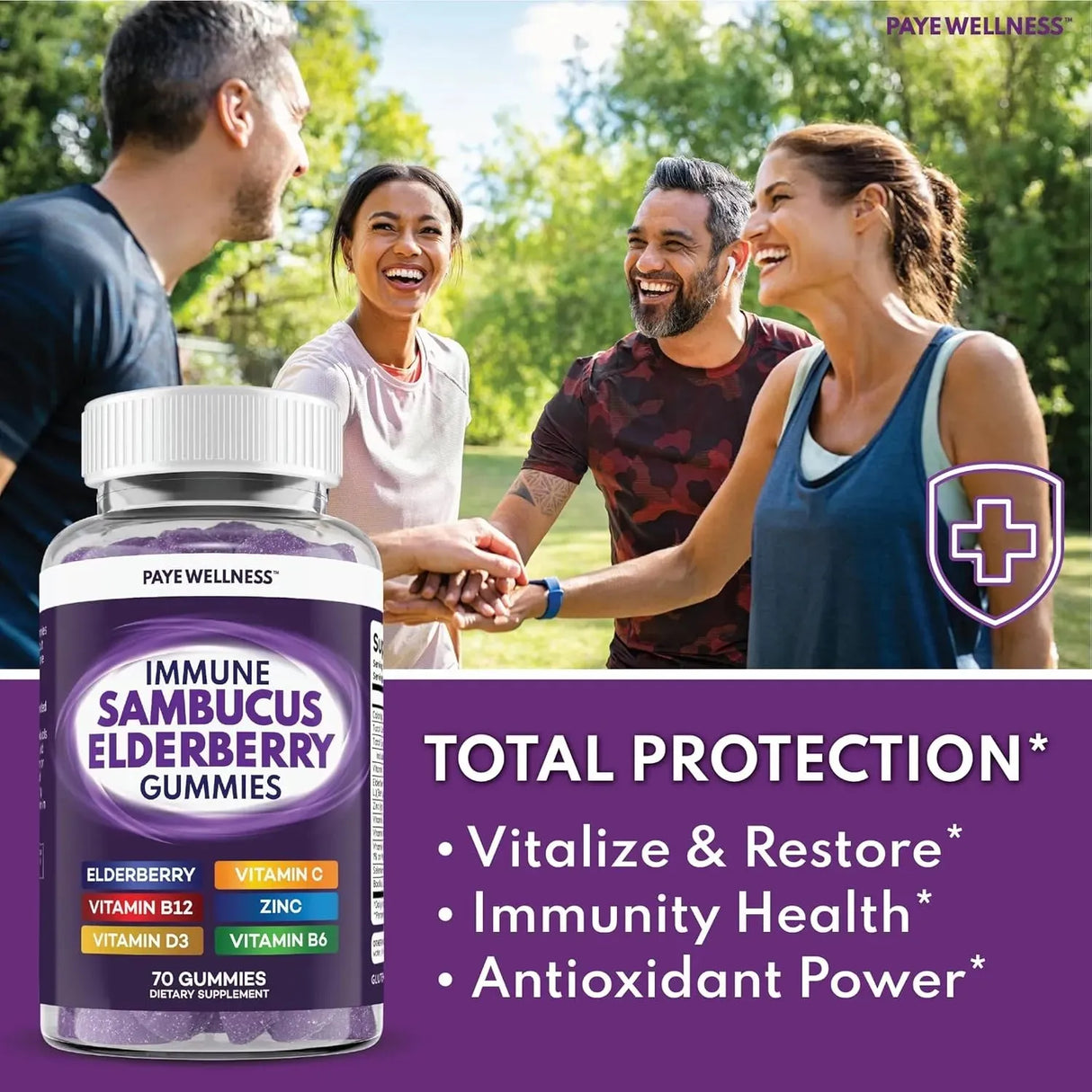 PAYE WELLNESS - PAYE Wellness Sambucus Elderberry Immune Gummies 70 Gomitas 2 Pack - The Red Vitamin MX - Suplementos Alimenticios - {{ shop.shopifyCountryName }}
