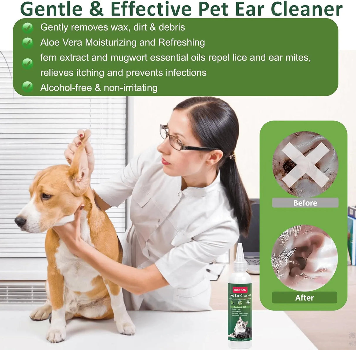 WOLFTAIL - Wolftail Dog Ear Cleaner 4 Fl.Oz. - The Red Vitamin MX - Cuidado Del Oído De Perros - {{ shop.shopifyCountryName }}