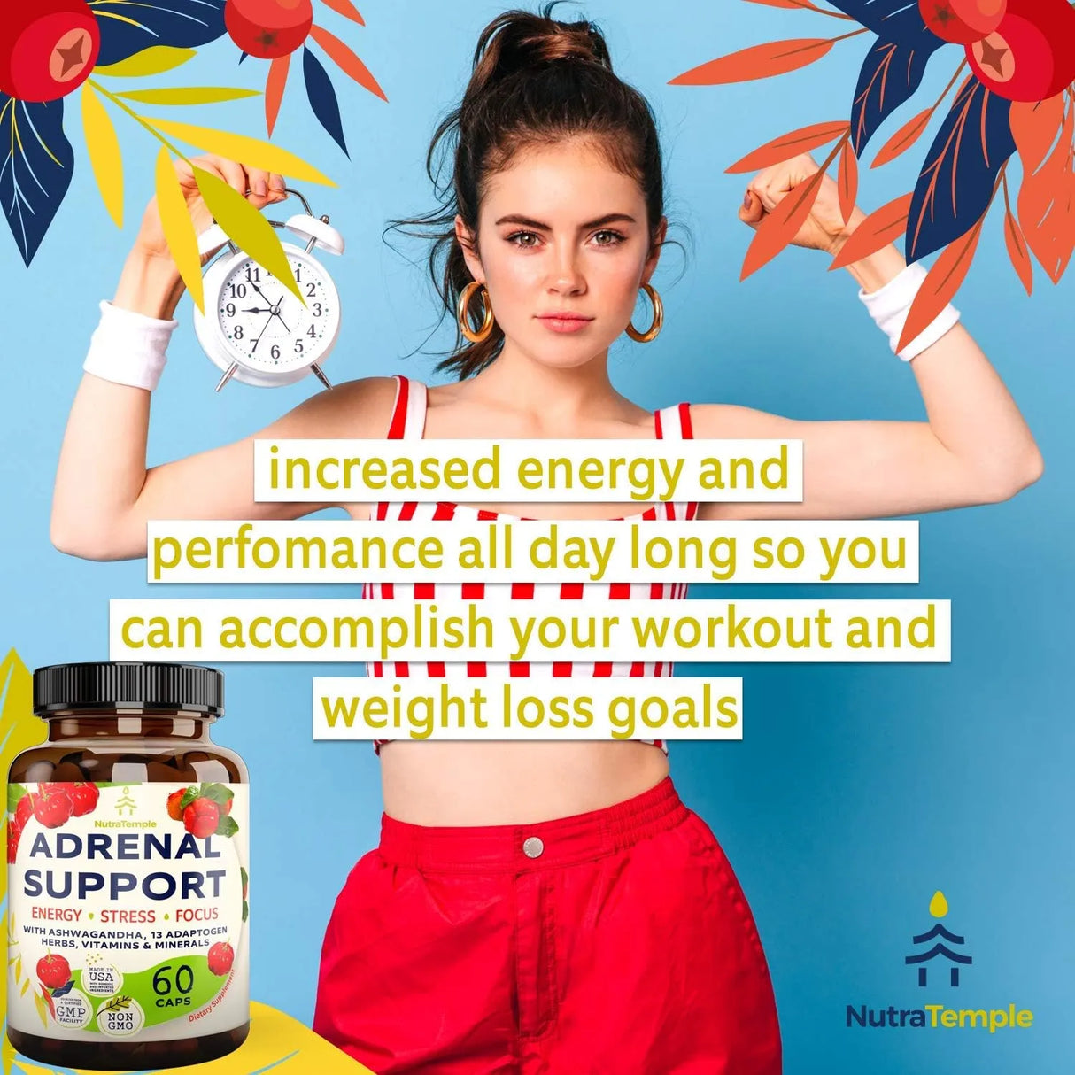 NUTRATEMPLE - NUTRATEMPLE Adrenal Support & Cortisol Manager 60 Capsulas - The Red Vitamin MX - Suplementos Alimenticios - {{ shop.shopifyCountryName }}