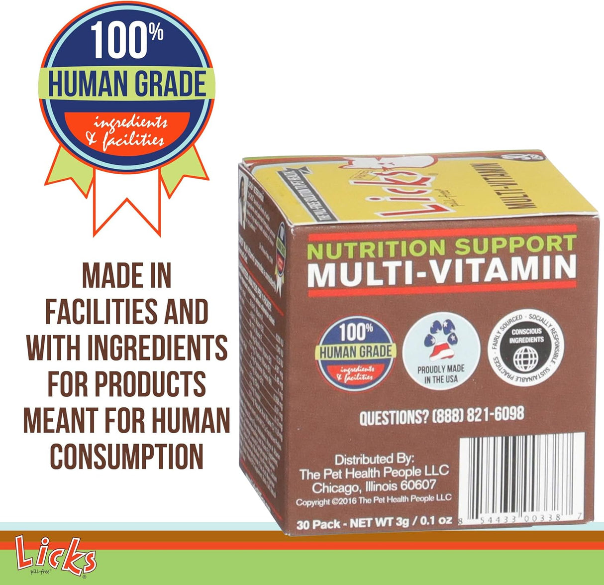 Licks Pill-Free Cat Multivitamin Gel Packets 30 Paquetes