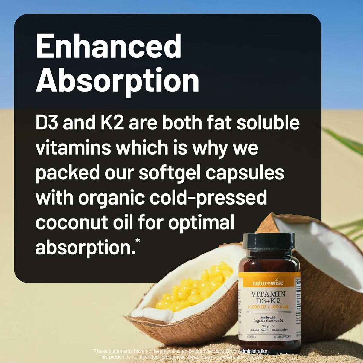 NATUREWISE - NatureWise Vitamin D3 10,000 IU Plus K2 90 Capsulas Blandas - The Red Vitamin MX - Suplementos Alimenticios - {{ shop.shopifyCountryName }}