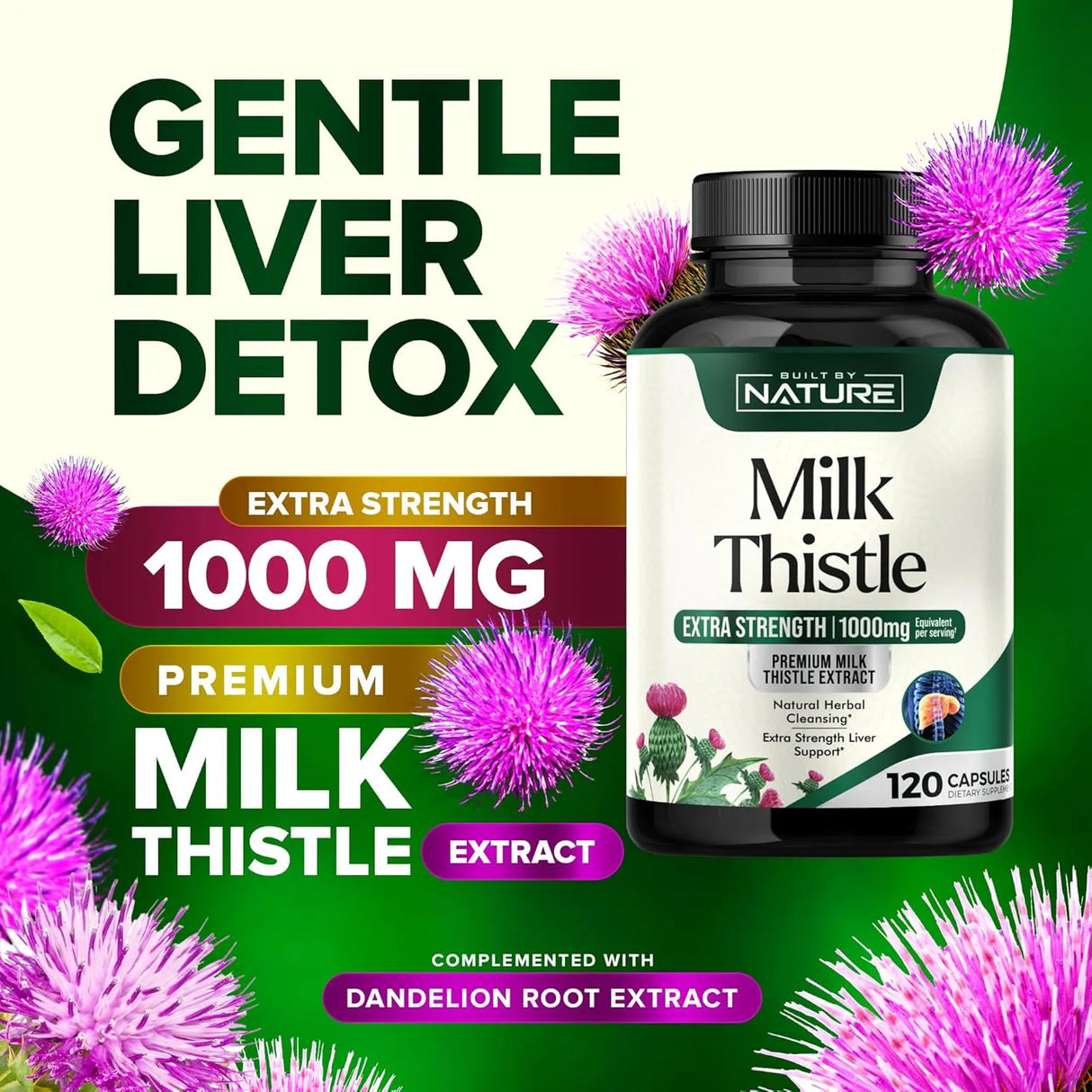 BUILT BY NATURE - Built by Nature Milk Thistle 1000Mg. 120 Capsulas - The Red Vitamin MX - Suplementos Alimenticios - {{ shop.shopifyCountryName }}