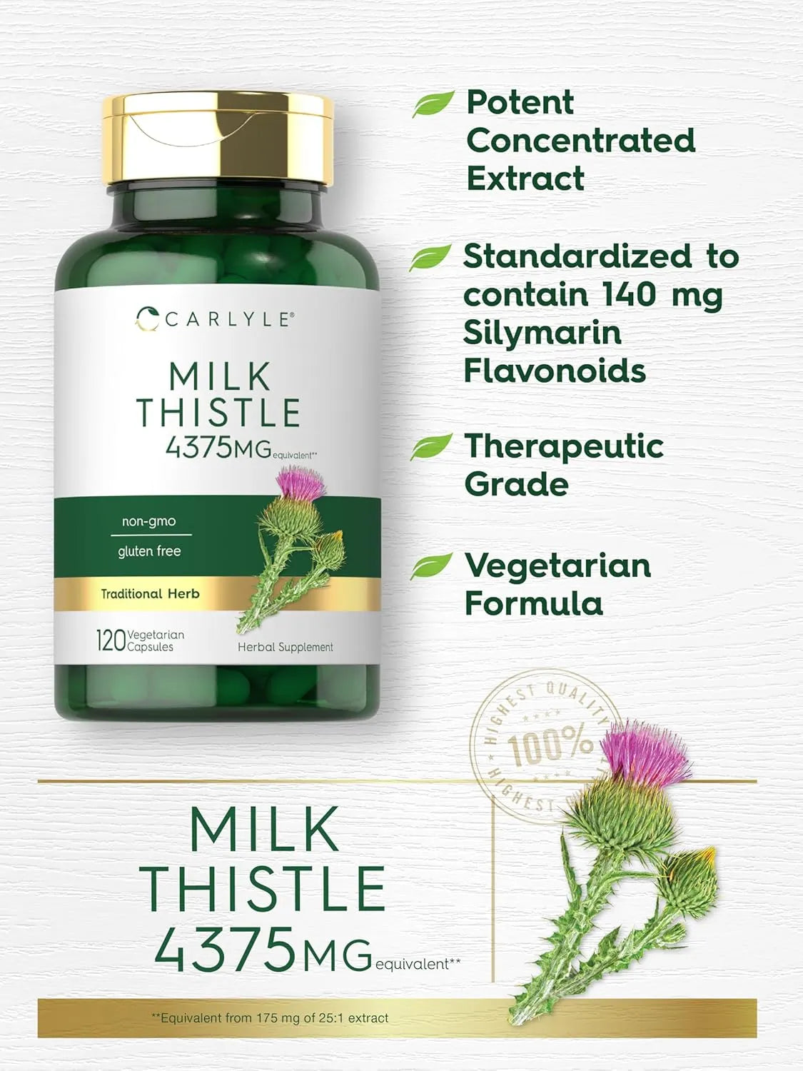 CARLYLE - Carlyle Milk Thistle 4375Mg. 120 Capsulas - The Red Vitamin MX - Suplementos Alimenticios - {{ shop.shopifyCountryName }}