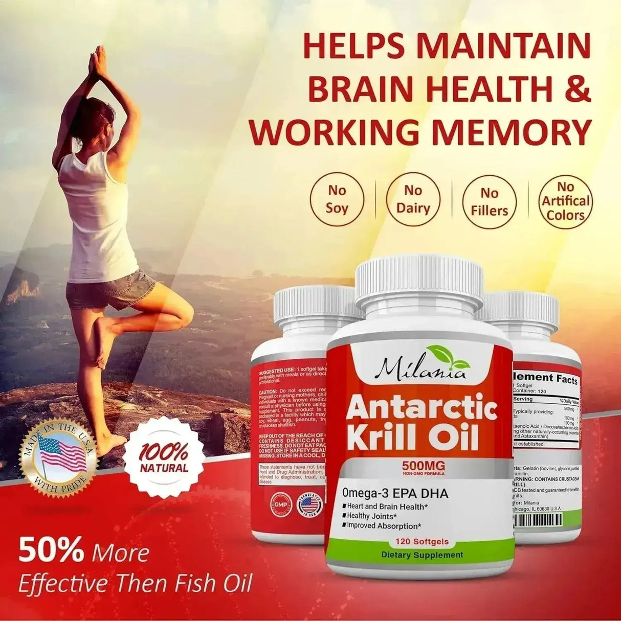 MILANIA - Milania Antarctic Krill Oil 500Mg. 120 Capsulas Blandas - The Red Vitamin MX - Suplementos Alimenticios - {{ shop.shopifyCountryName }}
