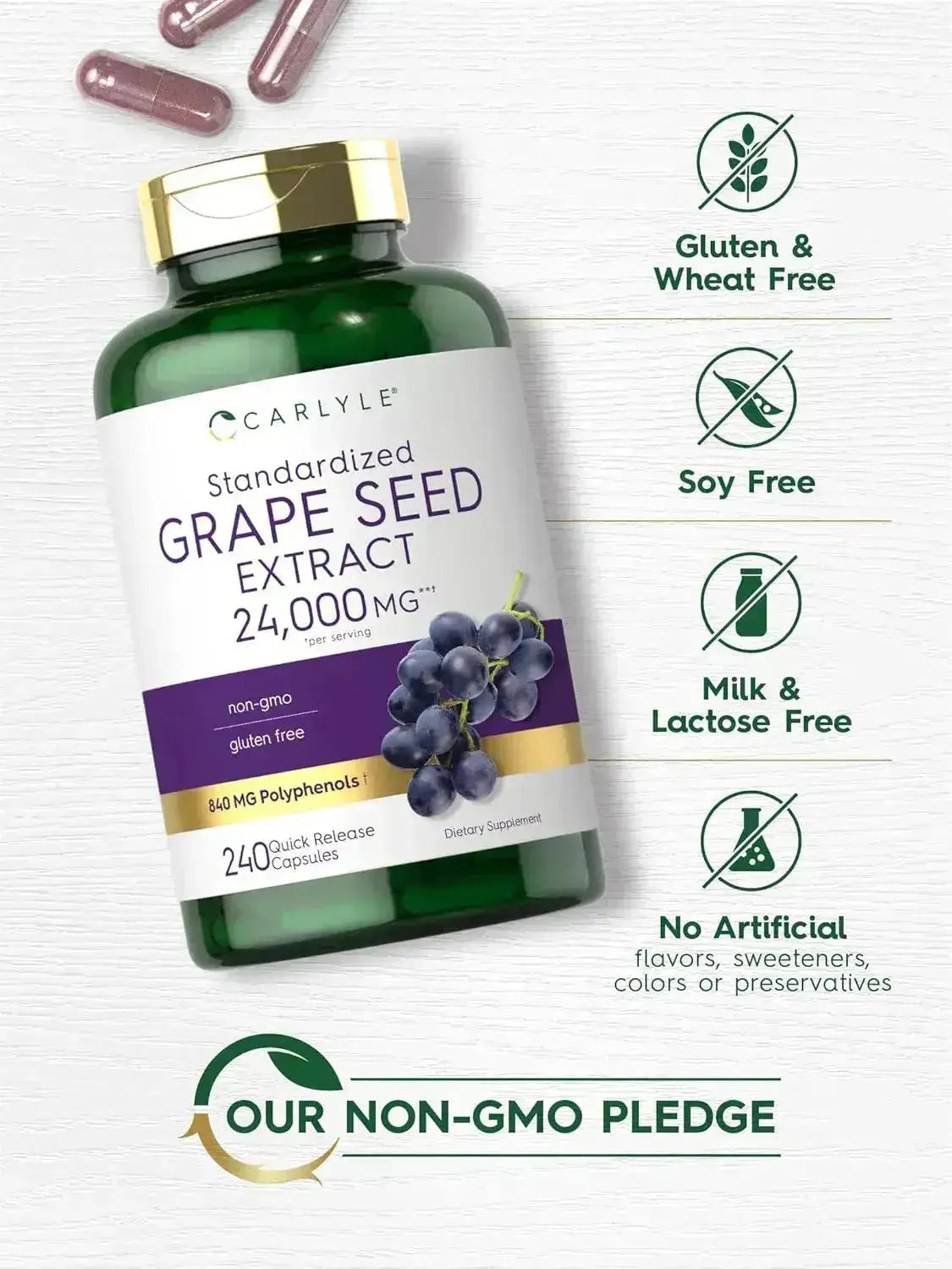 CARLYLE - Carlyle Grape Seed Extract 24,000Mg. 240 Capsulas - The Red Vitamin MX - Suplementos Alimenticios - {{ shop.shopifyCountryName }}