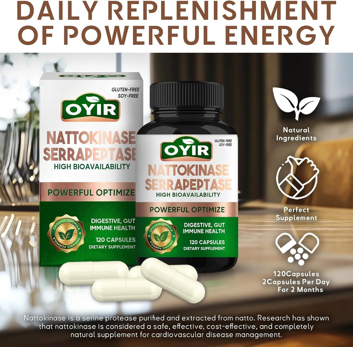 OYIR - OYIR Nattokinase 12,000 FU 120 Capsulas - The Red Vitamin MX - Suplementos Alimenticios - {{ shop.shopifyCountryName }}