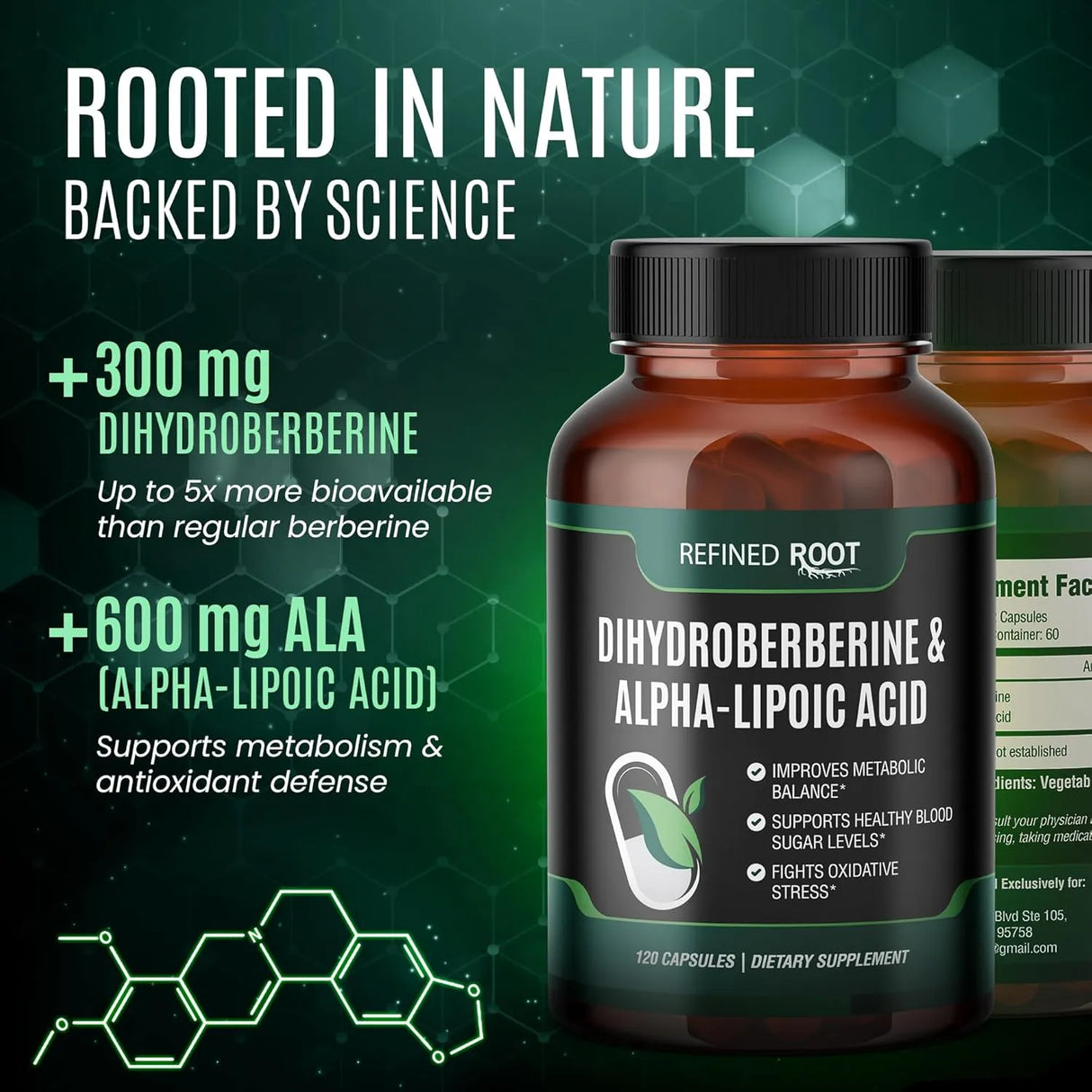 REFINED ROOT - Refined Root Dihydroberberine 300Mg. 120 Capsulas - The Red Vitamin MX - Suplementos Alimenticios - {{ shop.shopifyCountryName }}