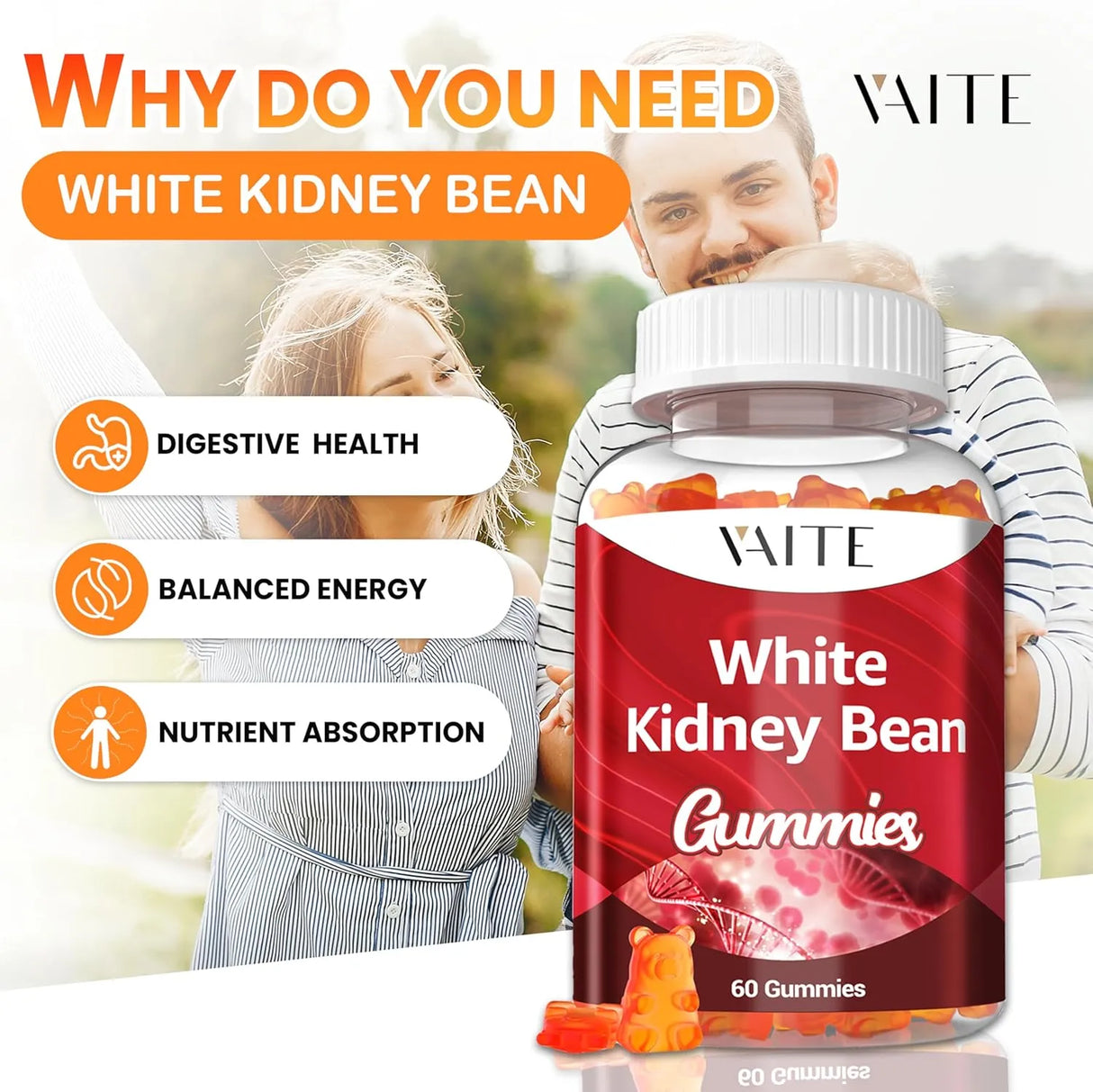 VAITE - VAITE White Kidney Bean Extract 1000Mg. 60 Gomitas - The Red Vitamin MX - Suplementos Alimenticios - {{ shop.shopifyCountryName }}