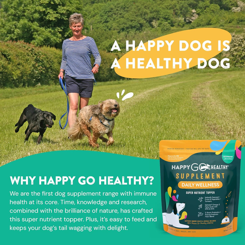 HAPPY GO HEALTHY Daily Wellness Supplements for Dogs 120 Servicios