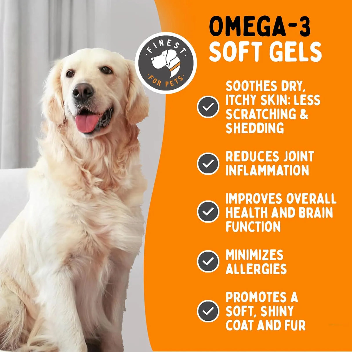 FINEST FOR PETS - Finest For Pets Omega 3 Fish Oil for Dogs 180 Capsulas Blandas - The Red Vitamin MX - Aceite De Pescado Para Perros - {{ shop.shopifyCountryName }}