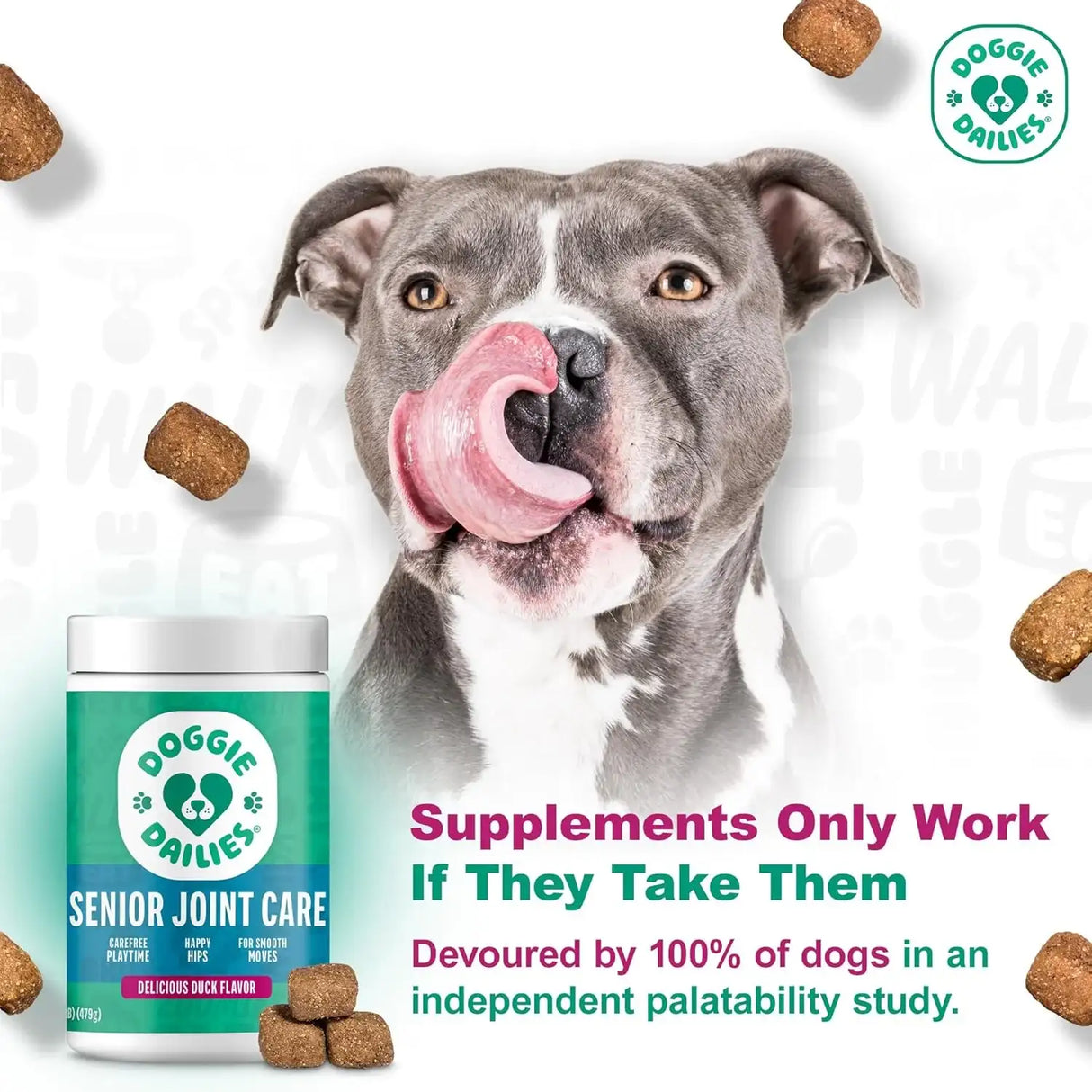 DOGGIE DAILIES - Doggie Dailies Advanced Senior Hip and Joint for Dogs Duck 120 Masticables - The Red Vitamin MX - Cuidado De Cadera Y Articulaciones Para Perros - {{ shop.shopifyCountryName }}