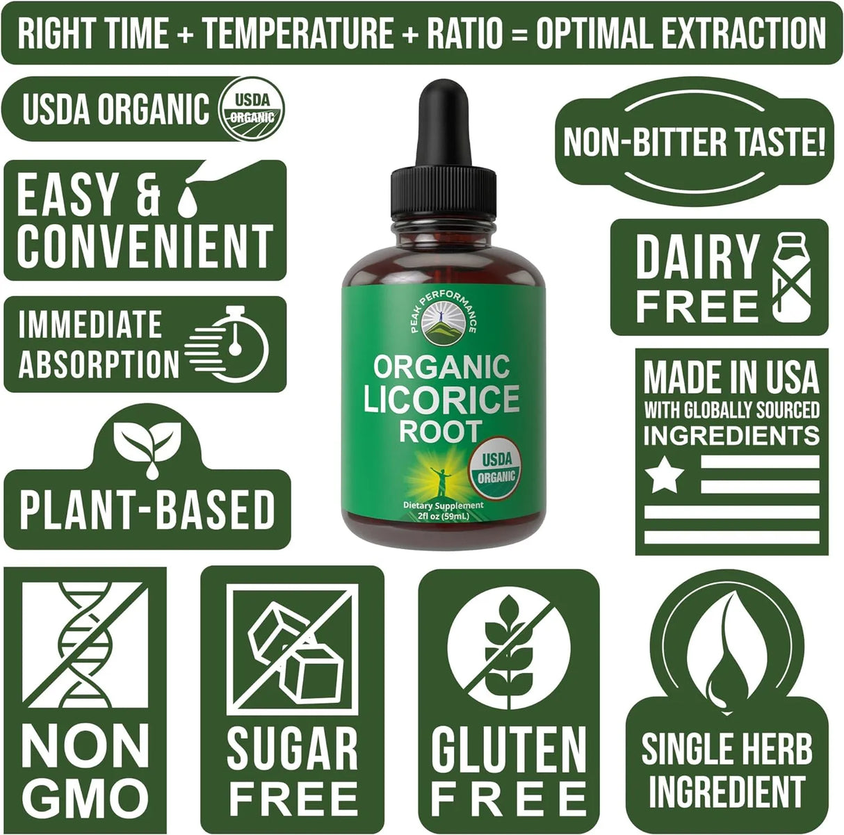 PEAK PERFORMANCE - Peak Performance USDA Organic Licorice Root Extract 2 Fl.Oz. - The Red Vitamin MX - Suplementos Alimenticios - {{ shop.shopifyCountryName }}