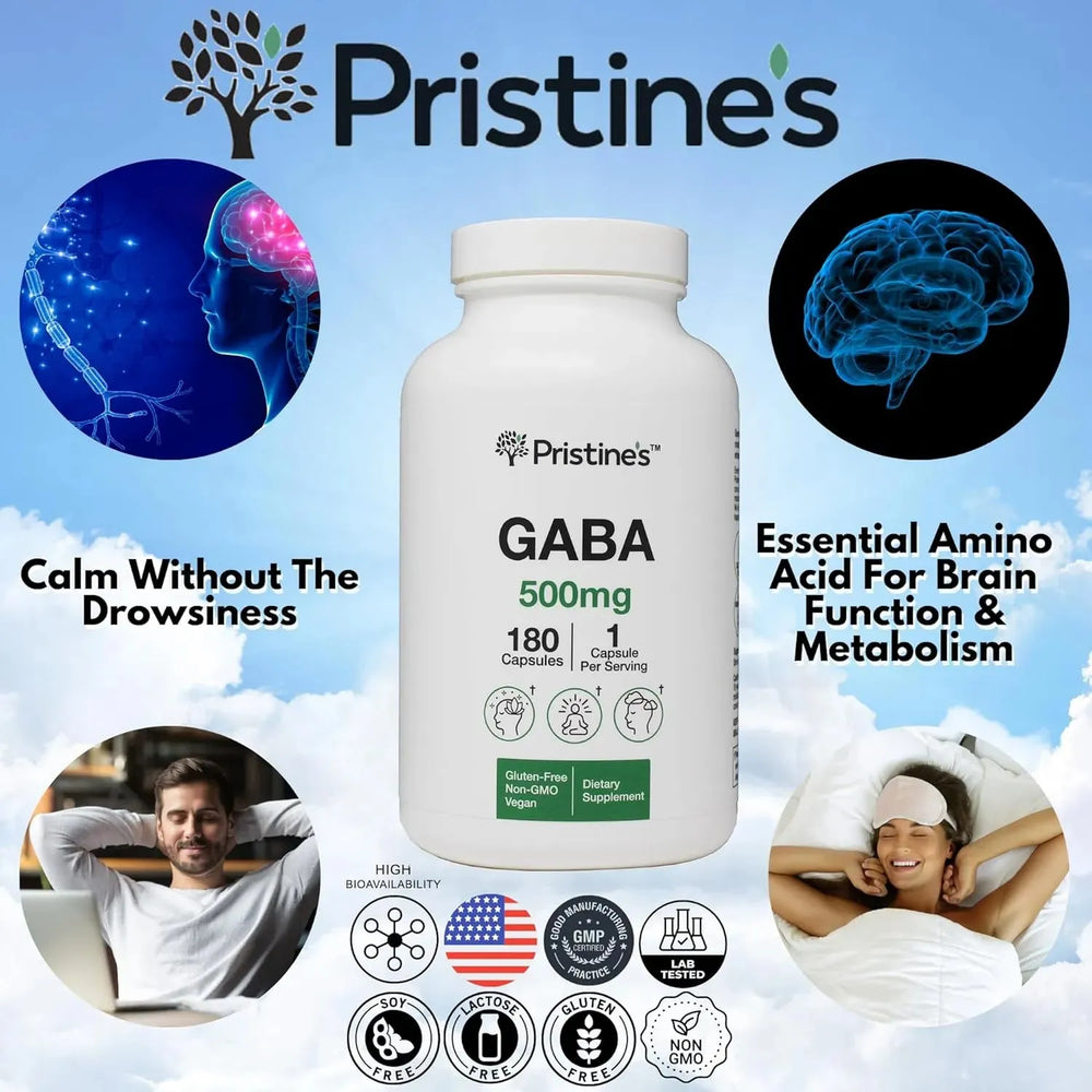 PRISTINE'S - Pristine's GABA 500Mg. 180 Capsulas - The Red Vitamin MX - Suplementos Alimenticios - {{ shop.shopifyCountryName }}