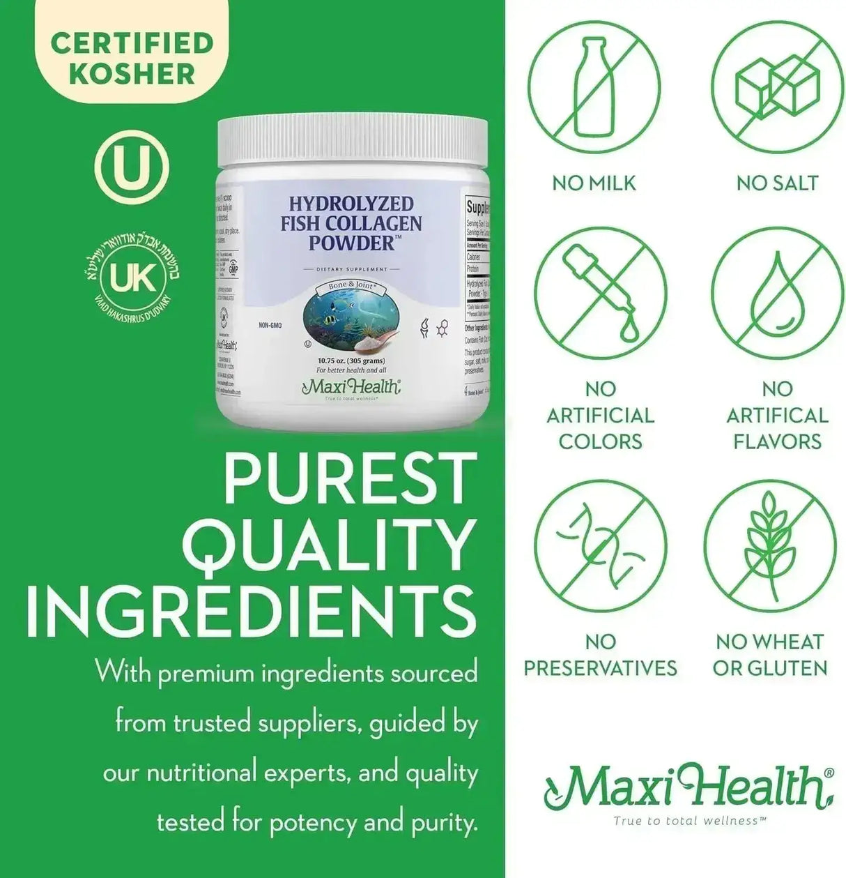 MAXI HEALTH - Maxi Health Marine Collagen Powder Unflavored 305Gr. - The Red Vitamin MX - Suplementos Alimenticios - {{ shop.shopifyCountryName }}