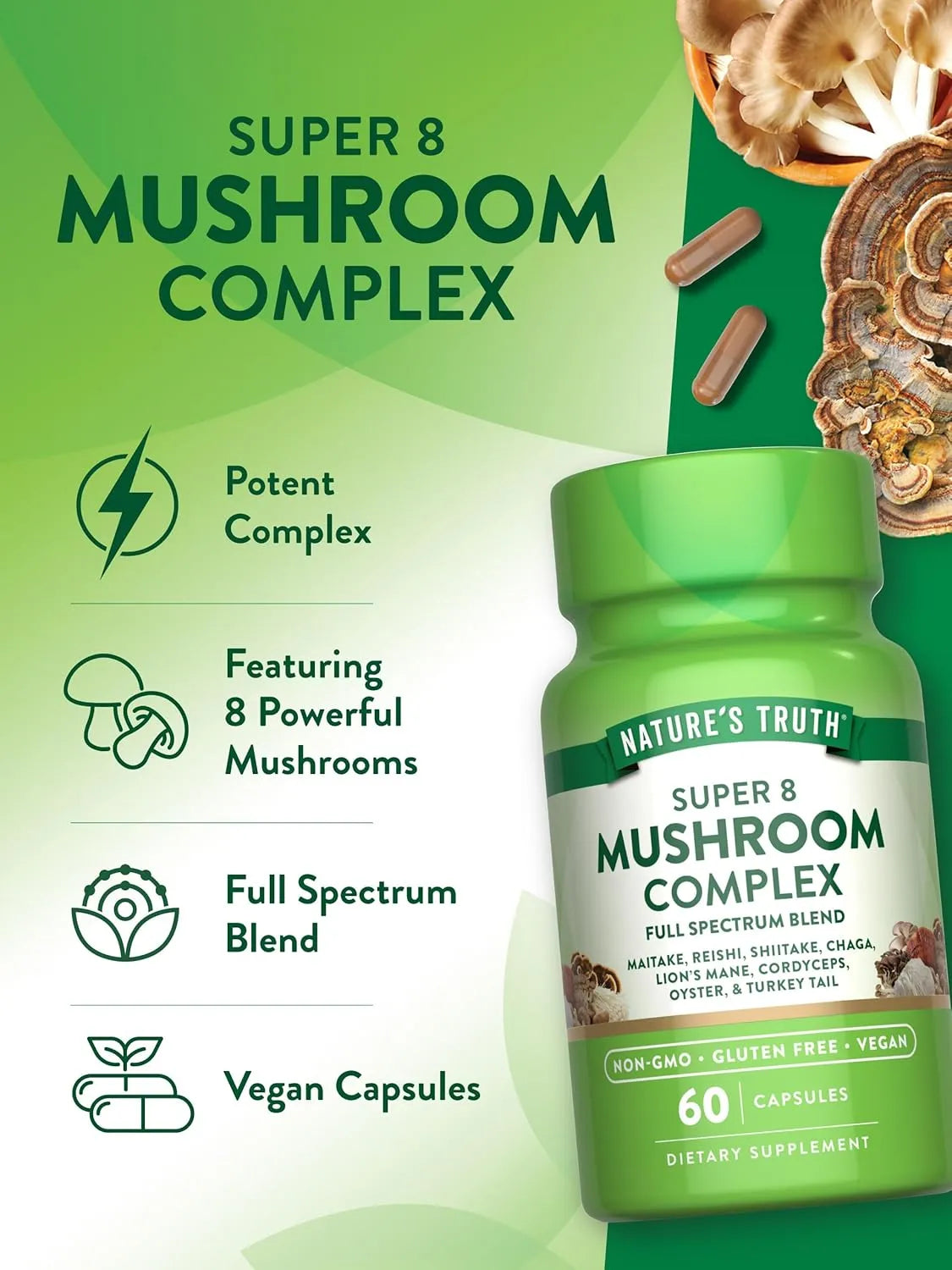 NATURE'S TRUTH - Nature's Truth Mushroom Complex 60 Capsulas - The Red Vitamin MX - Suplementos Alimenticios - {{ shop.shopifyCountryName }}