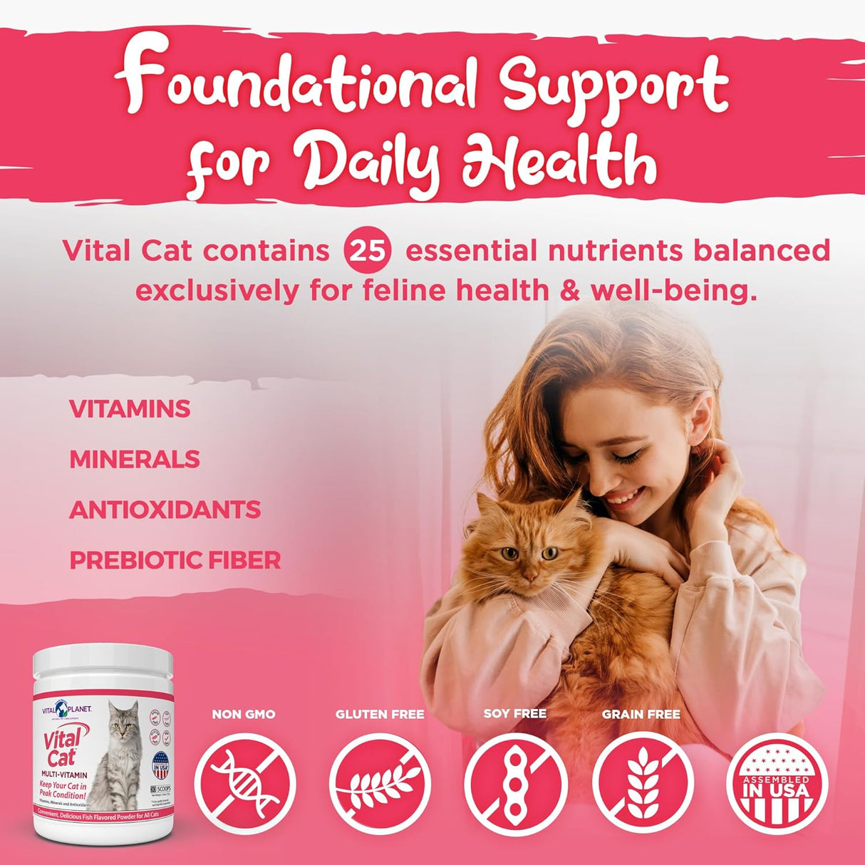 Vital Planet Vital Cat Multi Vitamin Mineral and Antioxidant Powder for Cats 30 Servicios 75Gr.
