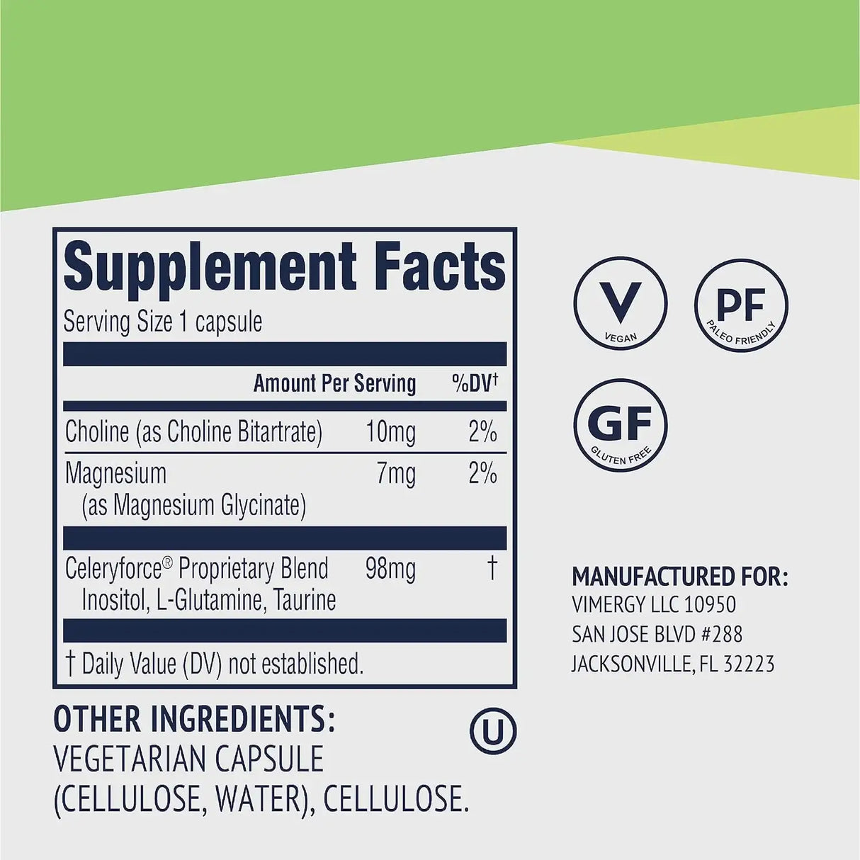 VIMERGY - Vimergy Celeryforce Nutrients and Amino Acids 60 Capsulas - The Red Vitamin MX - Suplementos Alimenticios - {{ shop.shopifyCountryName }}