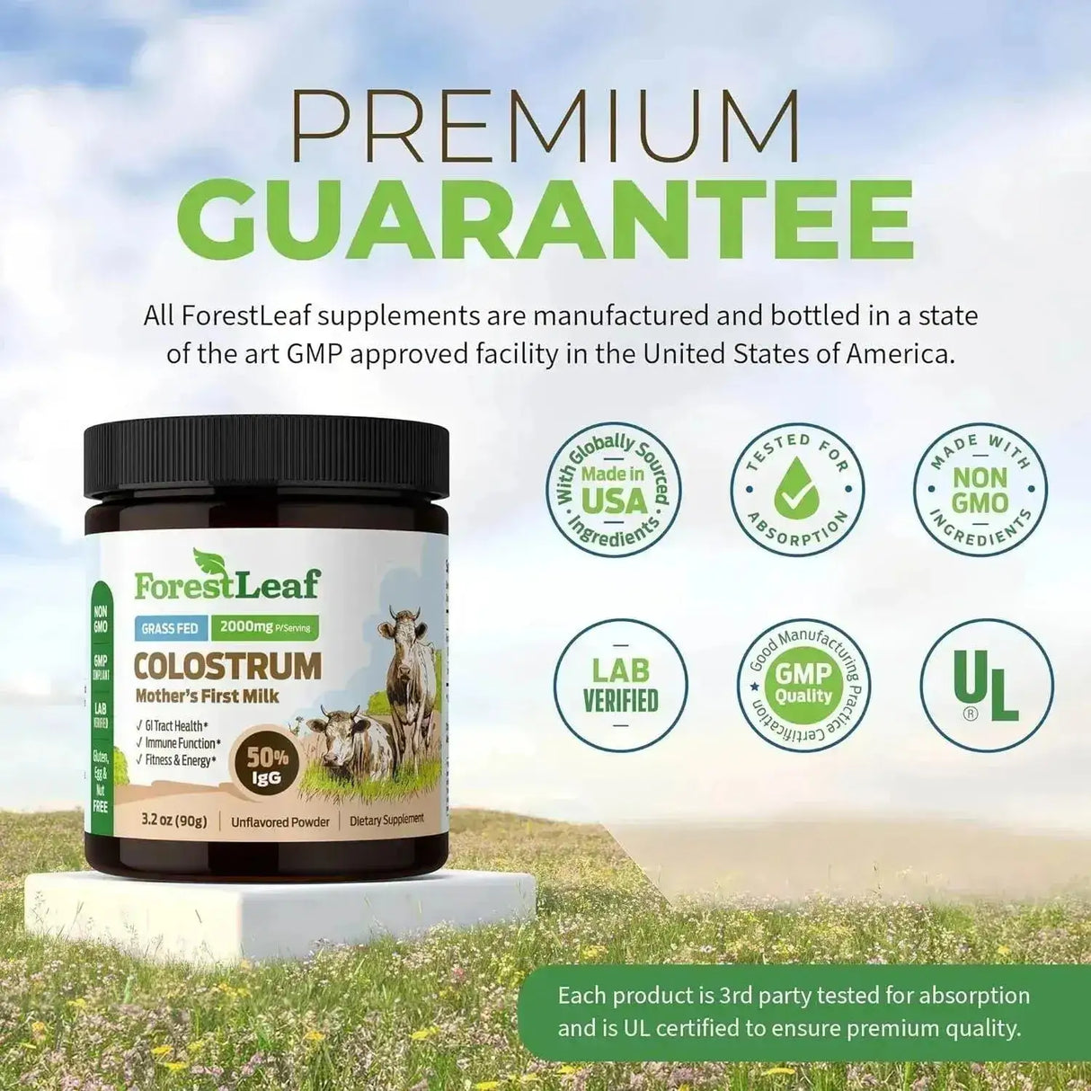 FOREST LEAF - ForestLeaf Colostrum Powder 50% IgG Unflavored 45 Servicios 90Gr. - The Red Vitamin MX - Suplementos Alimenticios - {{ shop.shopifyCountryName }}
