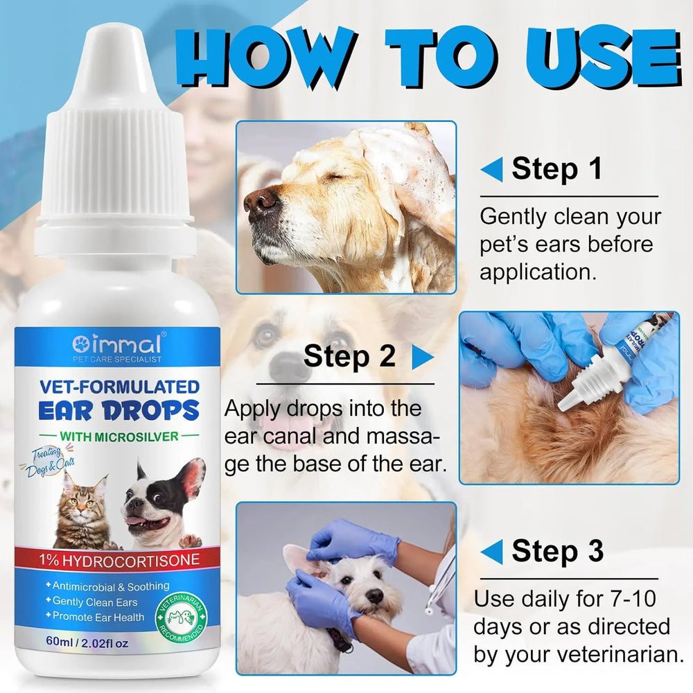 OIMMAL - OIMMAL Cat & Dog Ear Infection Treatment Drops 60Ml. - The Red Vitamin MX - Cuidado Del Oído De Perros - {{ shop.shopifyCountryName }}
