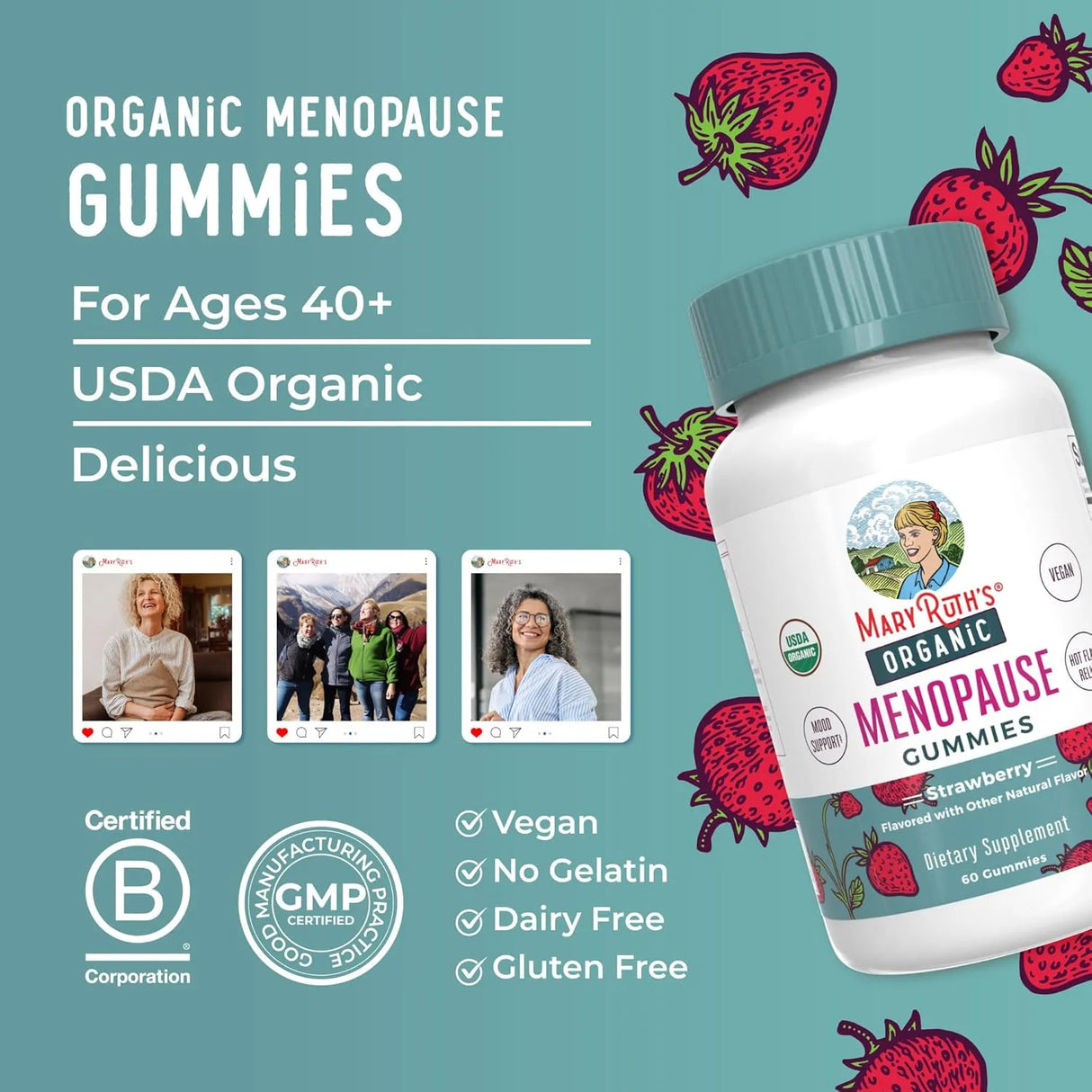 MARY RUTH ORGANICS - MaryRuth's Organic Menopause Gummies 60 Gomitas - The Red Vitamin MX - Suplementos Alimenticios - {{ shop.shopifyCountryName }}
