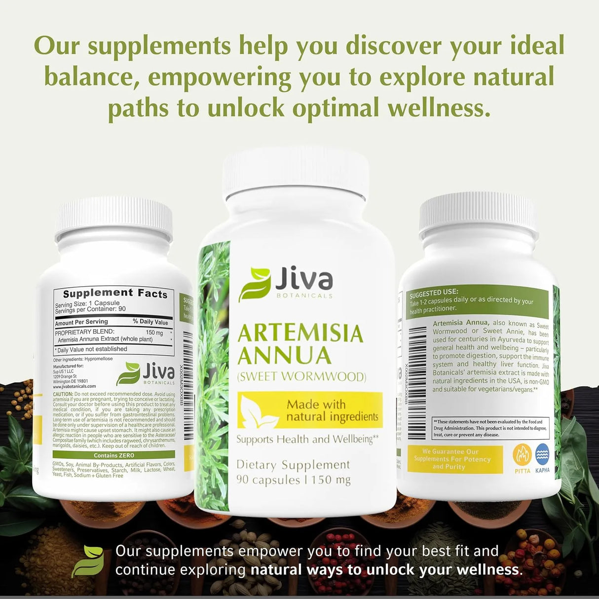 JIVA BOTANICALS - Jiva Botanicals Artemisia Annua Sweet Wormwood 150Mg. 90 Capsulas - The Red Vitamin MX - Suplementos Alimenticios - {{ shop.shopifyCountryName }}