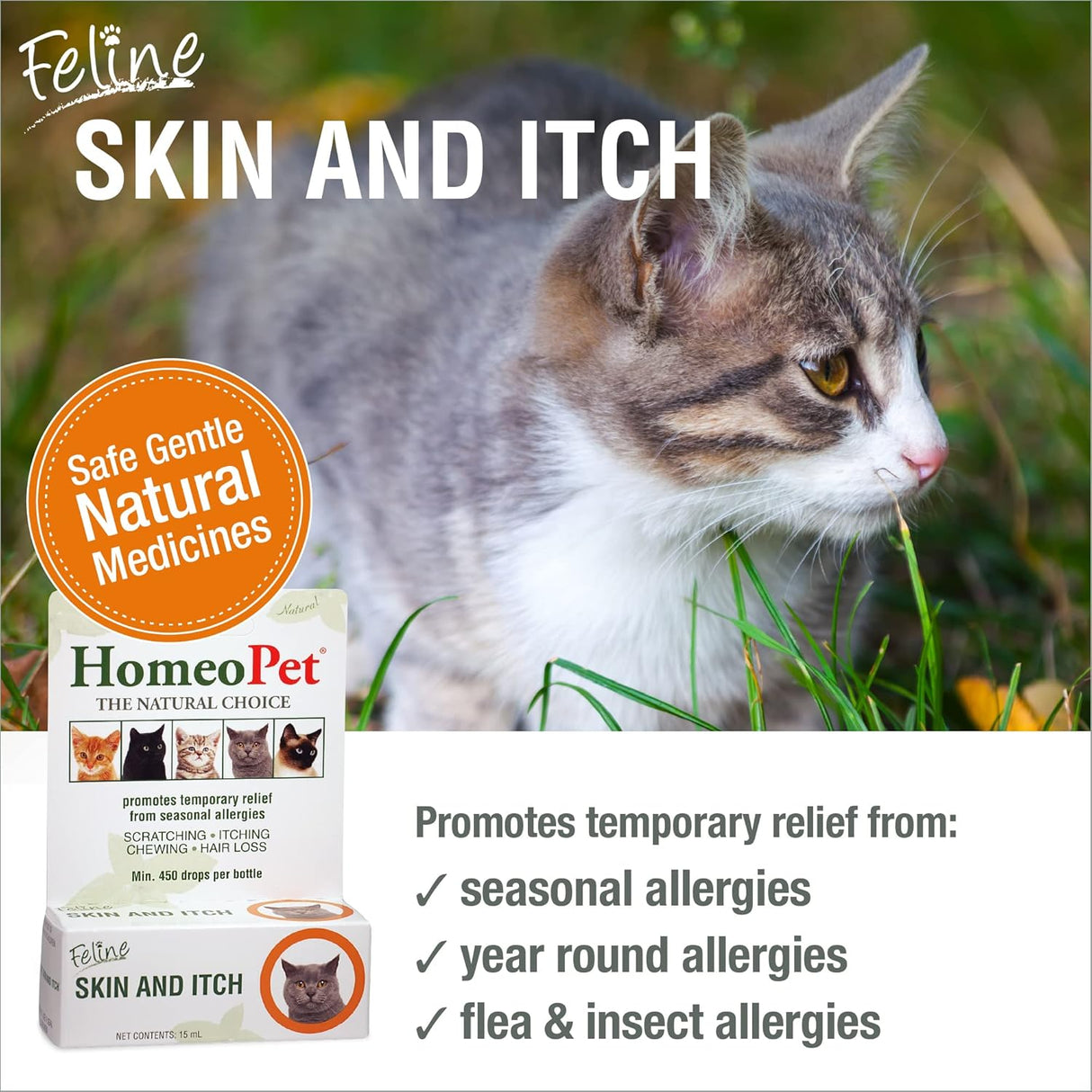 HomeoPet Feline Skin and Itch 15Ml.