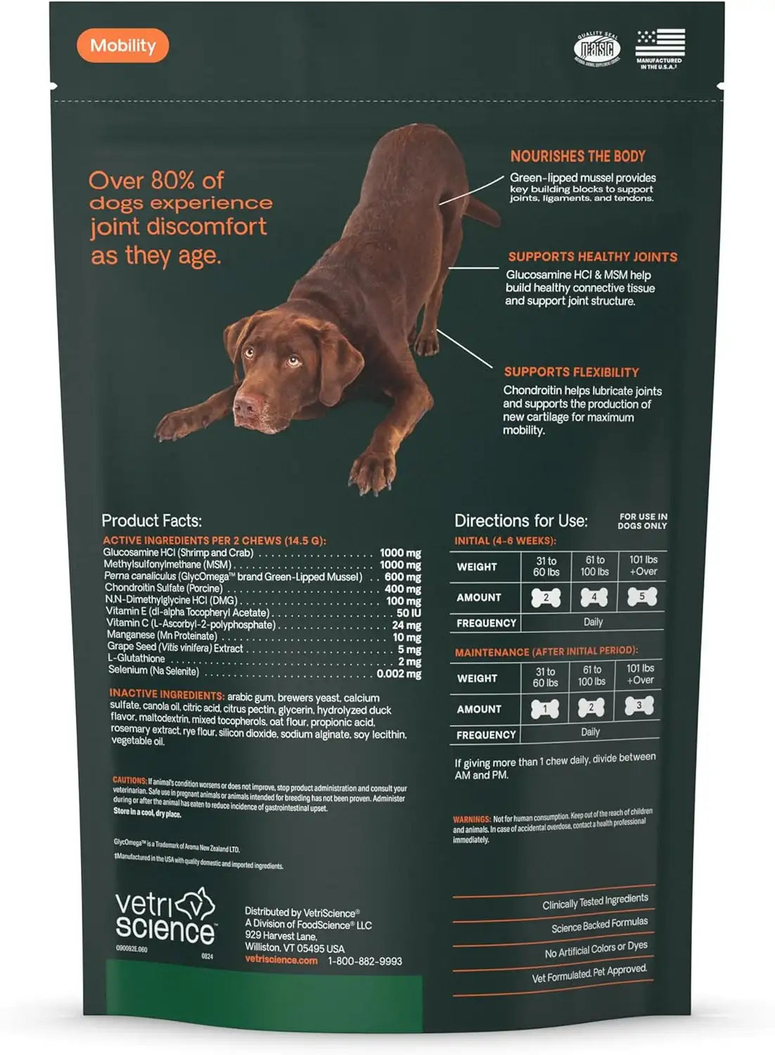 VETRISCIENCE - VetriScience GlycoFlex Ultimate Strength Healthy Hip & Joint Duck Flavor 60 Masticables - The Red Vitamin MX - Cuidado De Cadera Y Articulaciones Para Perros - {{ shop.shopifyCountryName }}