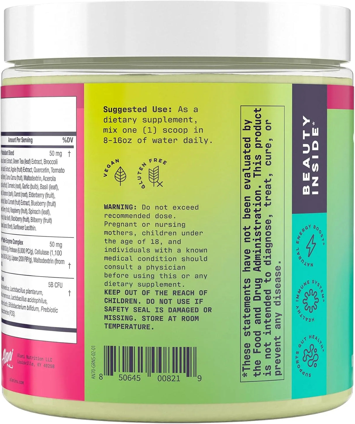 ALANI NU - Alani Nu Super Greens Powder 30 Servicios Wild Berry 219Gr. - The Red Vitamin MX - Suplementos Alimenticios - {{ shop.shopifyCountryName }}