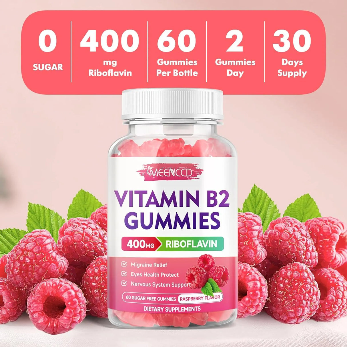 MEENCCD - MEENCCD Vitamin B2 Gummies 400Mg. 60 Gomitas - The Red Vitamin MX - Suplementos Alimenticios - {{ shop.shopifyCountryName }}
