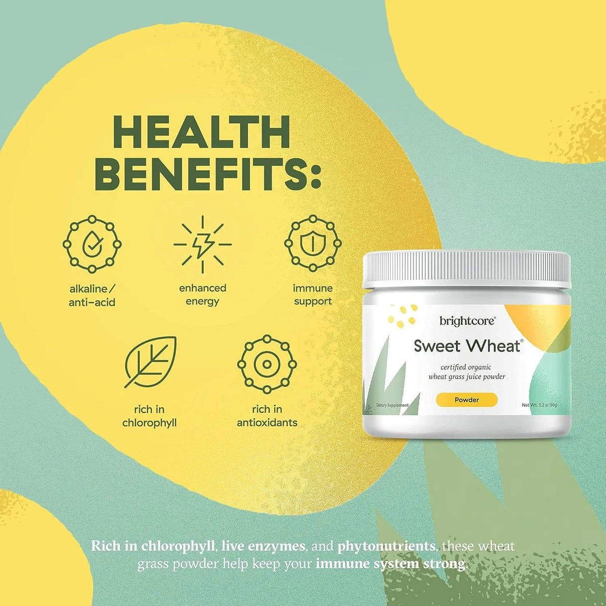 BRIGHTCORE - Brightcore Nutrition Sweet Wheat Wheatgrass Juice Powder 90Gr. - The Red Vitamin MX - Suplementos Alimenticios - {{ shop.shopifyCountryName }}