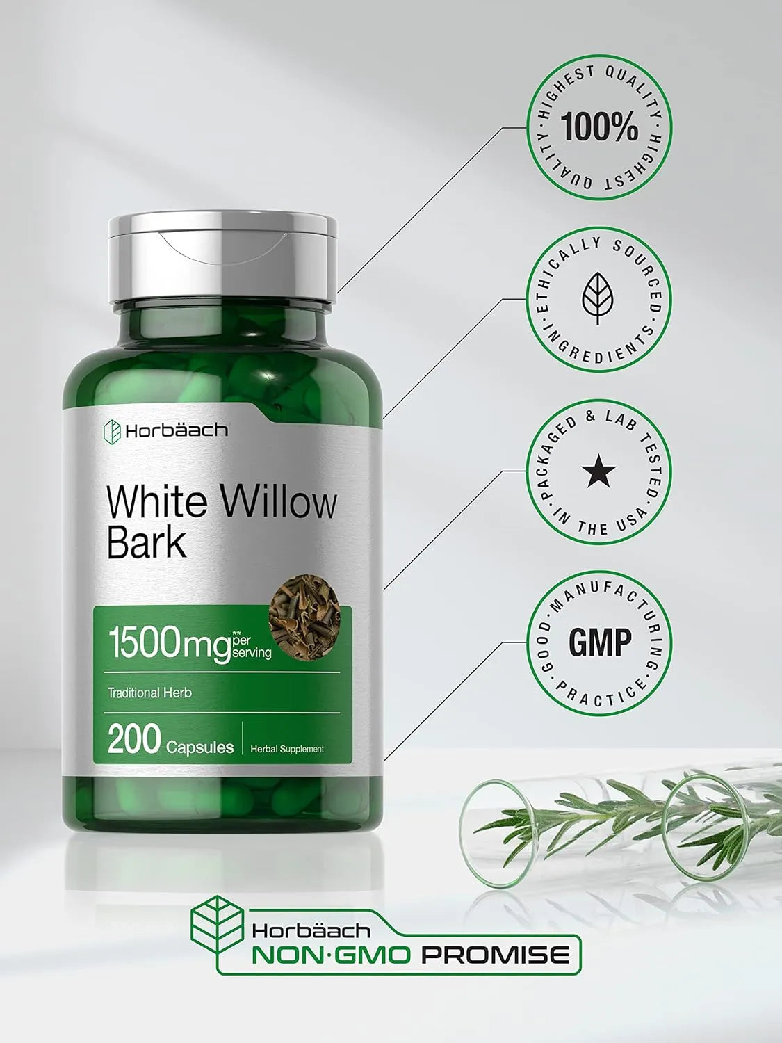 HORBAACH - Horbaach White Willow Bark Extract 1500Mg. 200 Capsulas - The Red Vitamin MX - Suplementos Alimenticios - {{ shop.shopifyCountryName }}