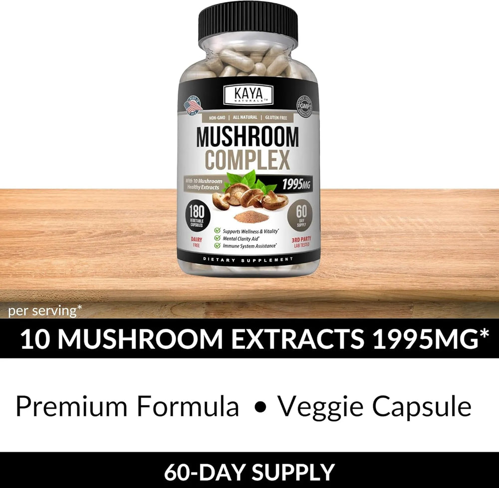 KAYA NATURALS - Kaya Naturals Mushroom Complex 180 Capsulas - The Red Vitamin MX - Suplementos Alimenticios - {{ shop.shopifyCountryName }}