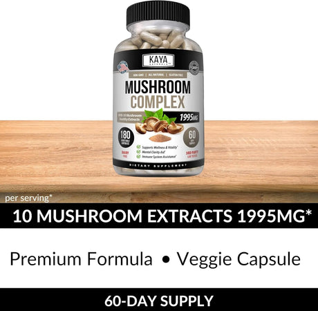 KAYA NATURALS - Kaya Naturals Mushroom Complex 180 Capsulas - The Red Vitamin MX - Suplementos Alimenticios - {{ shop.shopifyCountryName }}