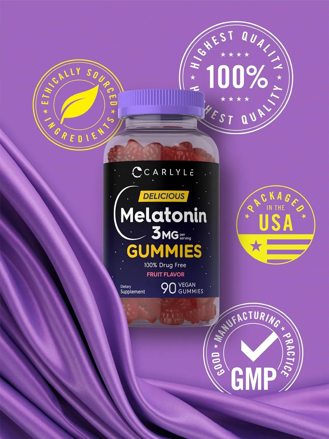 CARLYLE - Carlyle Melatonin Gummies 3Mg. 90 Gomitas - The Red Vitamin MX - Suplementos Alimenticios - {{ shop.shopifyCountryName }}