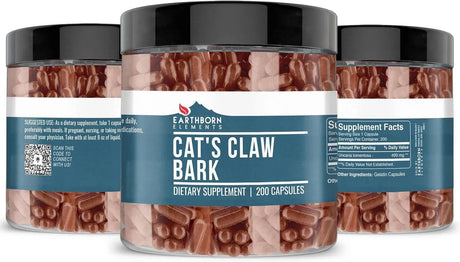 EARTHBORN ELEMENTS - Earthborn Elements Cat's Claw Bark 200 Capsulas - The Red Vitamin MX - Suplementos Alimenticios - {{ shop.shopifyCountryName }}