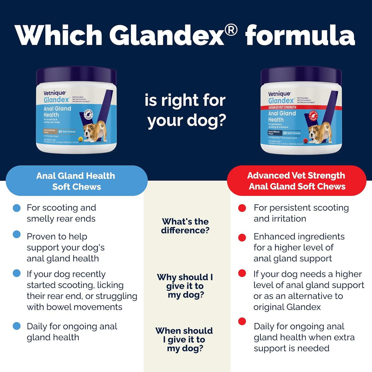 Vetnique Labs Glandex Anal Gland Soft Chew Treats with Pumpkin Bacon Pork 120 Masticables