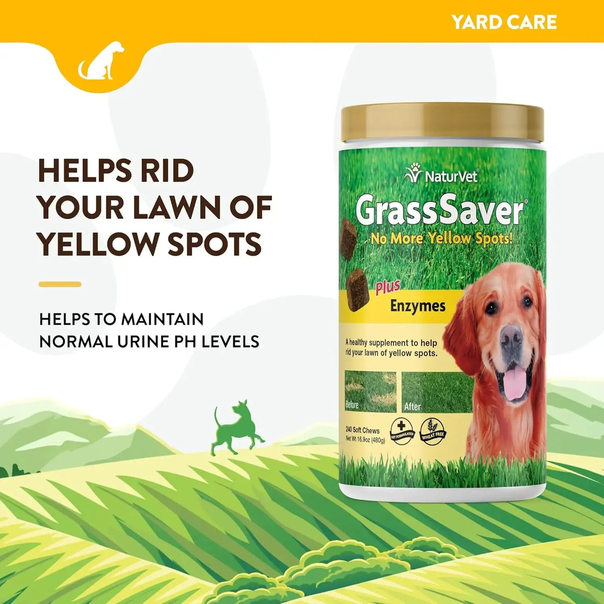 NATURVET - NaturVet GrassSaver Supplement for Dogs 240 Masticables - The Red Vitamin MX - Salud De Tracto Urinario Para Perros - {{ shop.shopifyCountryName }}