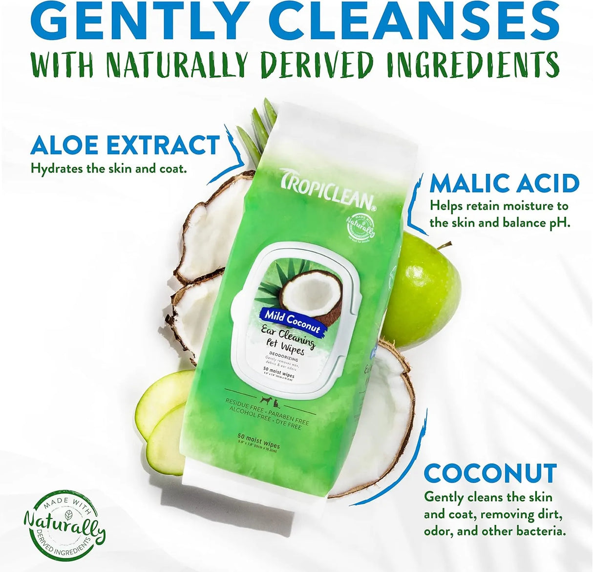 TROPICLEAN - TropiClean Dog Ear Wipes 50 Toallitas - The Red Vitamin MX - Cuidado Del Oído De Perros - {{ shop.shopifyCountryName }}