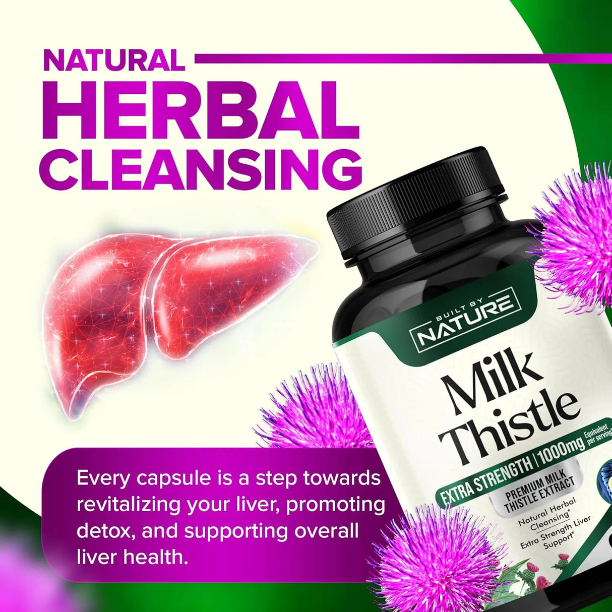 BUILT BY NATURE - Built by Nature Milk Thistle 1000Mg. 60 Capsulas - The Red Vitamin MX - Suplementos Alimenticios - {{ shop.shopifyCountryName }}