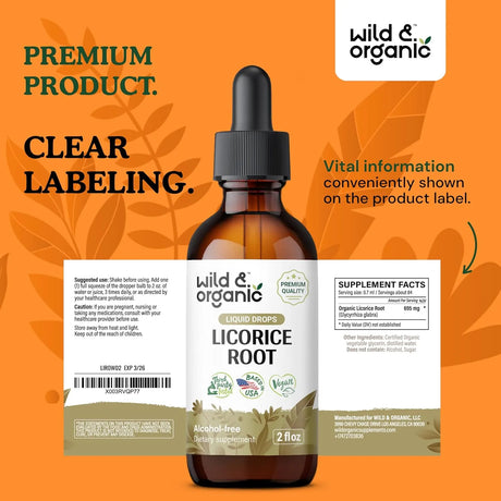 WILD & ORGANIC - Wild & Organic Licorice Root Tincture 2 Fl.Oz. - The Red Vitamin MX - Suplementos Alimenticios - {{ shop.shopifyCountryName }}