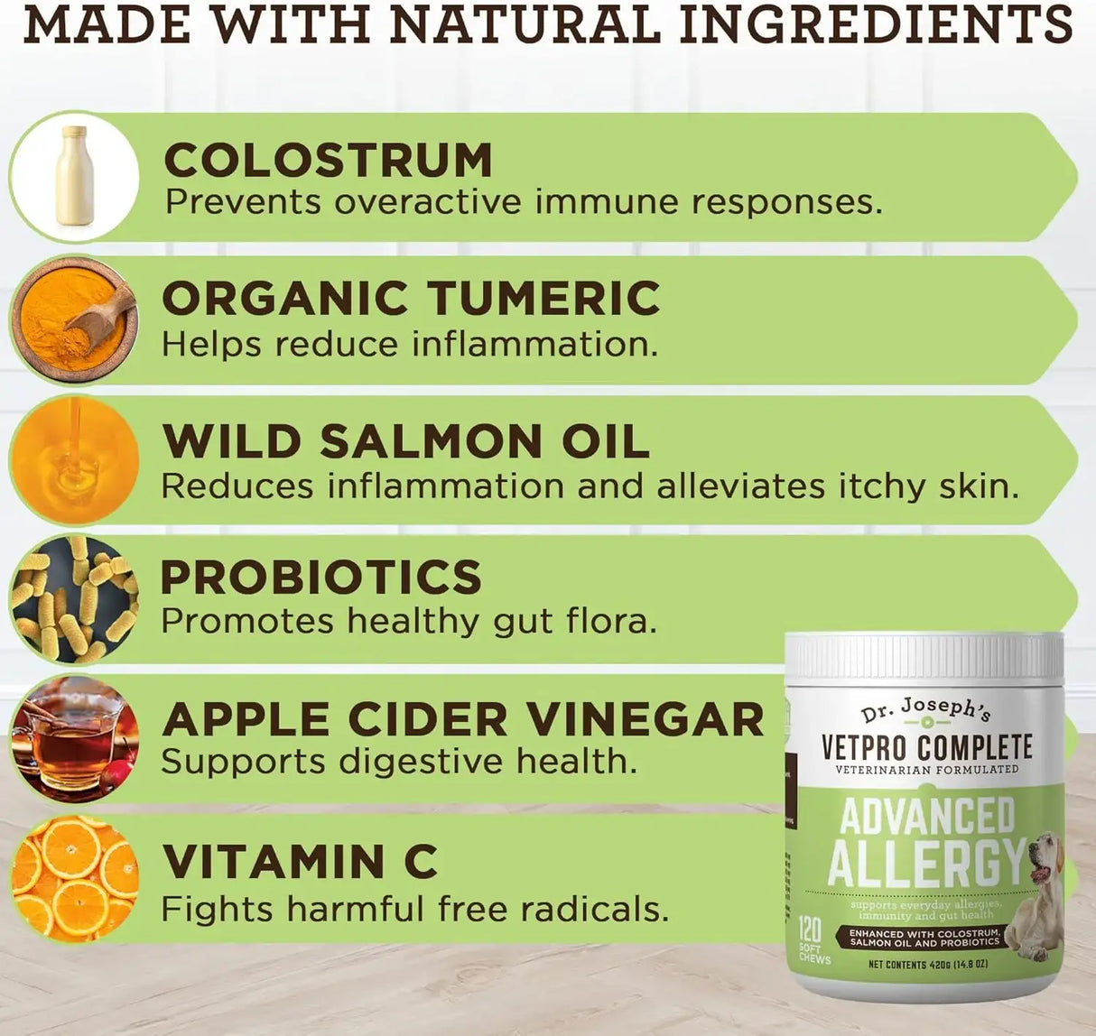 DR. JOSEPH'S - VetPro Complete Dr. Joseph's Advanced Allergy and Itch Support for Dogs 120 Masticables - The Red Vitamin MX - Remedios Para La Picazón De Perros - {{ shop.shopifyCountryName }}