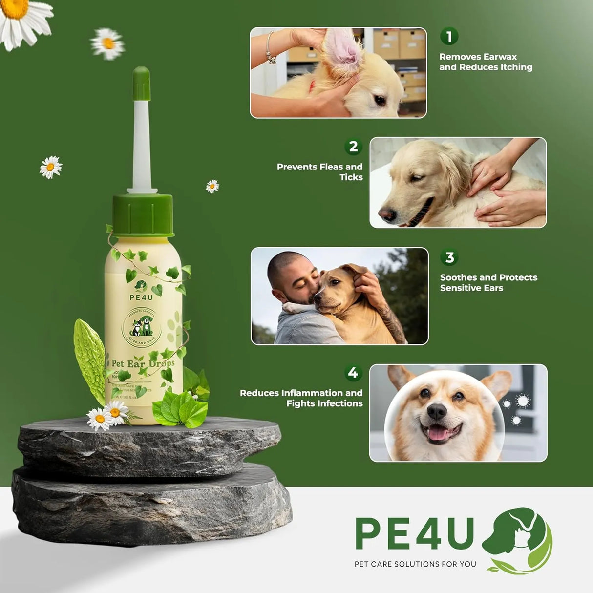 PE4U - PE4U Ear Drops for Dogs and Cats 1 Fl.Oz. - The Red Vitamin MX - Cuidado Del Oído De Perros - {{ shop.shopifyCountryName }}