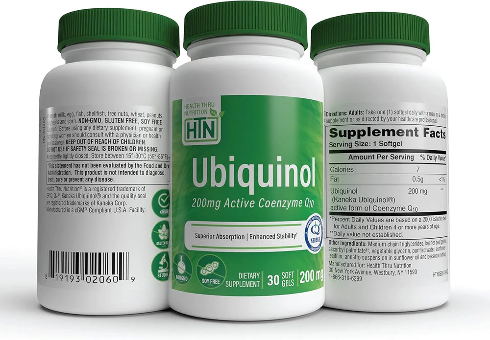 HEALTH THRU NUTRITION - Health Thru Nutrition Ubiquinol 200Mg. 30 Capsulas Blandas - The Red Vitamin MX - Suplementos Alimenticios - {{ shop.shopifyCountryName }}