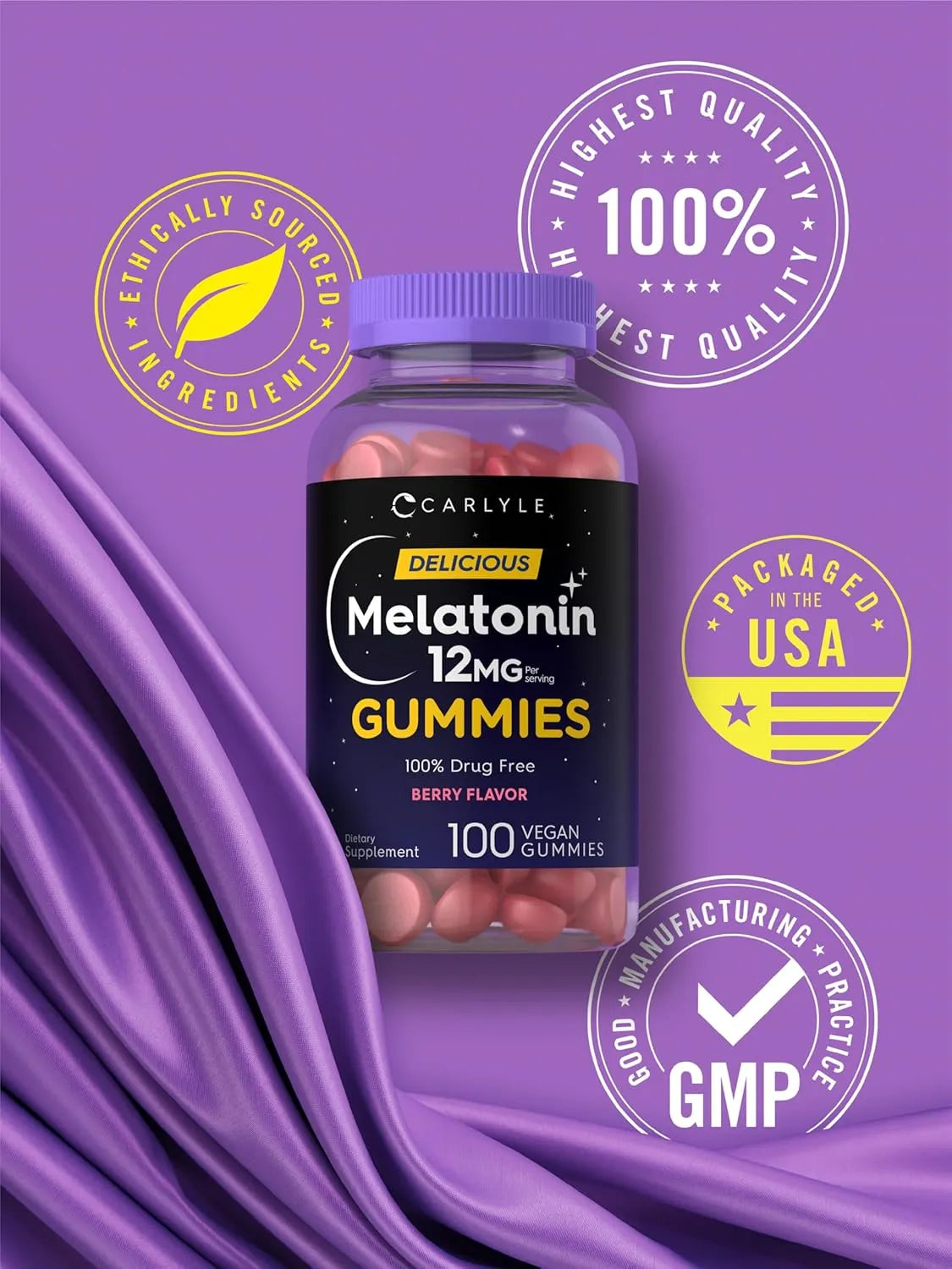 CARLYLE - Carlyle Melatonin Gummies 12Mg. 100 Gomitas - The Red Vitamin MX - Suplementos Alimenticios - {{ shop.shopifyCountryName }}